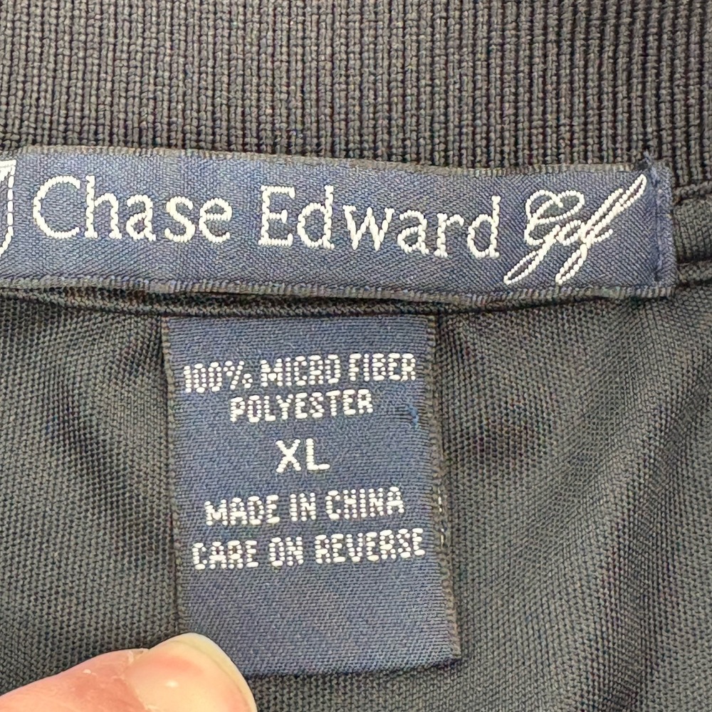 Chase Edward Golf Polo Shirt Men's Extra Large Short Sleeve Grey Striped - Picture 3 of 7